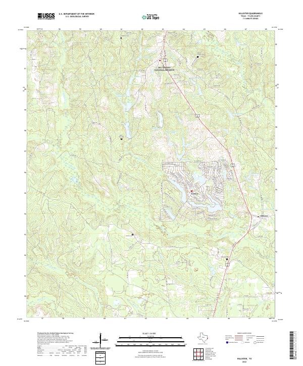 US Topo 7.5-minute map for Hillister TX