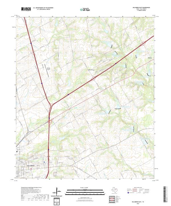 US Topo 7.5-minute map for Hillsboro East TX