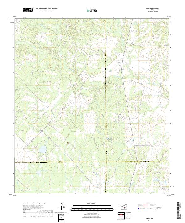 US Topo 7.5-minute map for Hindes TX