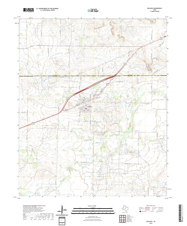 US Topo 7.5-minute map for Holliday TX
