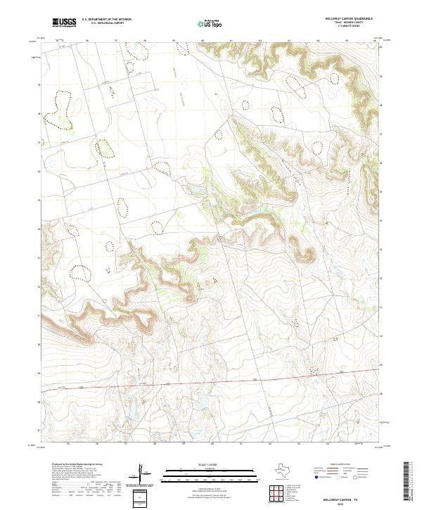 US Topo 7.5-minute map for Holloway Canyon TX