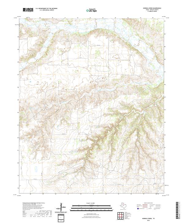 US Topo 7.5-minute map for Hornica Creek TX