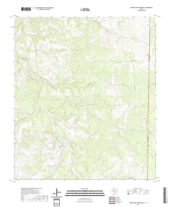 US Topo 7.5-minute map for Horse Camp Waterhole TX