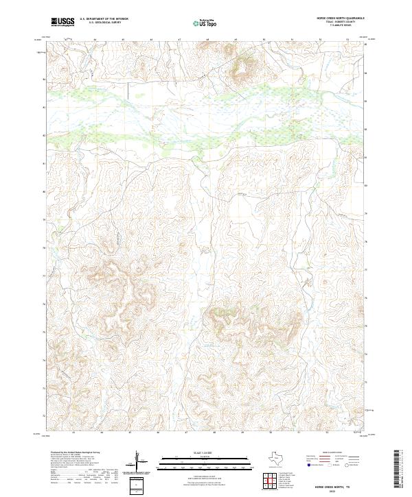 US Topo 7.5-minute map for Horse Creek North TX