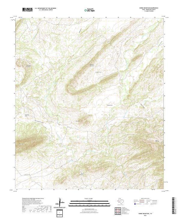 US Topo 7.5-minute map for Horse Mountain TX