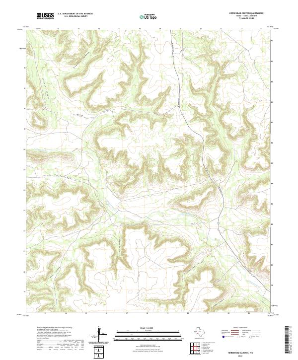 US Topo 7.5-minute map for Horsehead Canyon TX