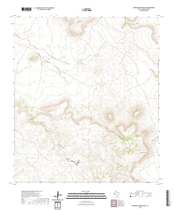 US Topo 7.5-minute map for Horseshoe Mountains TX