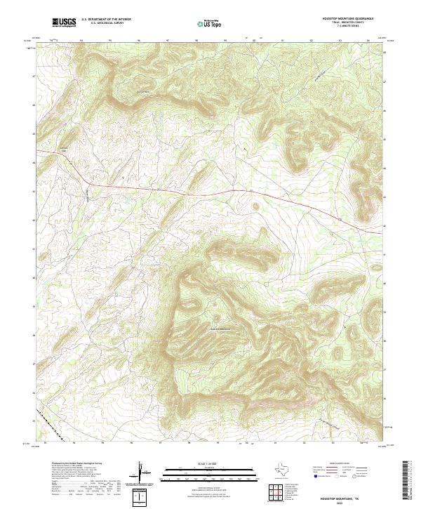 US Topo 7.5-minute map for Housetop Mountains TX