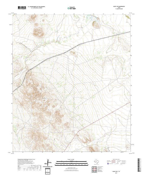 US Topo 7.5-minute map for Hovey SW TX