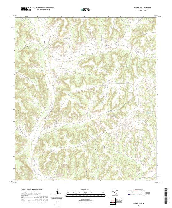 US Topo 7.5-minute map for Howards Well TX