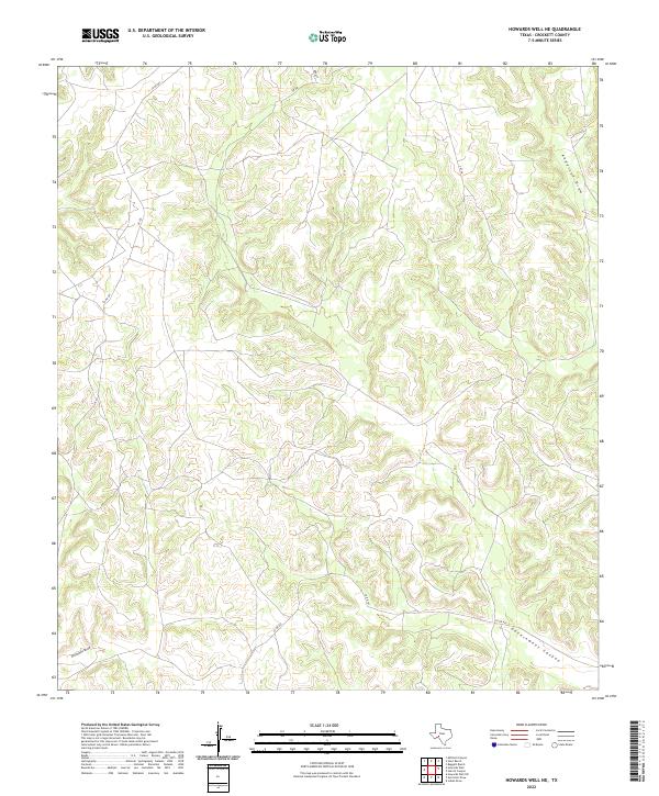 US Topo 7.5-minute map for Howards Well NE TX