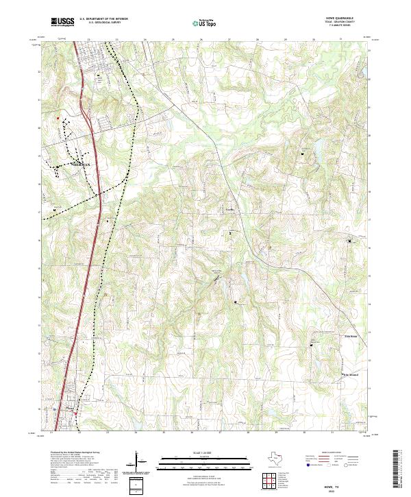 US Topo 7.5-minute map for Howe TX