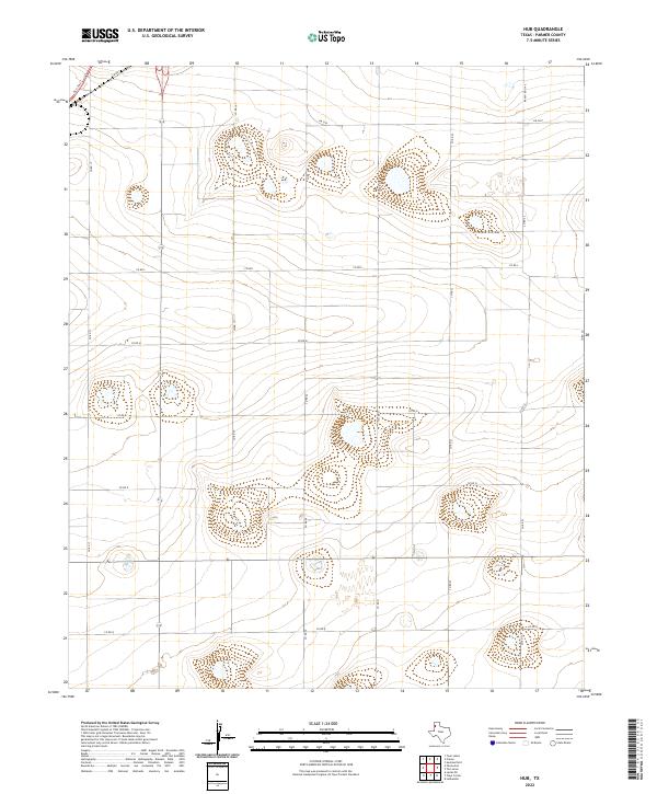 US Topo 7.5-minute map for Hub TX