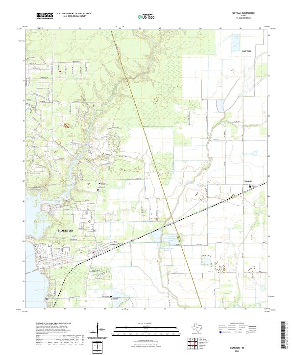 US Topo 7.5-minute map for Huffman TX