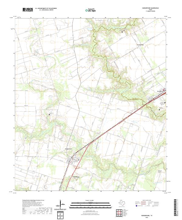 US Topo 7.5-minute map for Hungerford TX