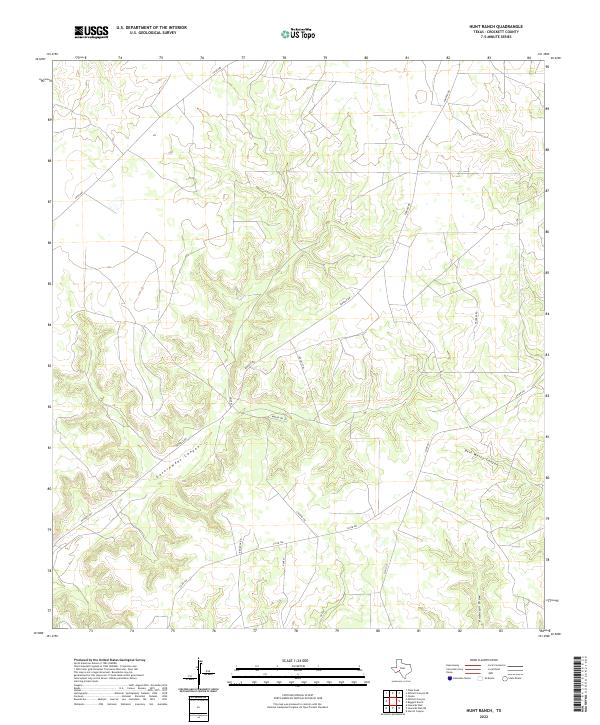 US Topo 7.5-minute map for Hunt Ranch TX