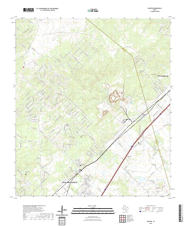 US Topo 7.5-minute map for Hunter TX