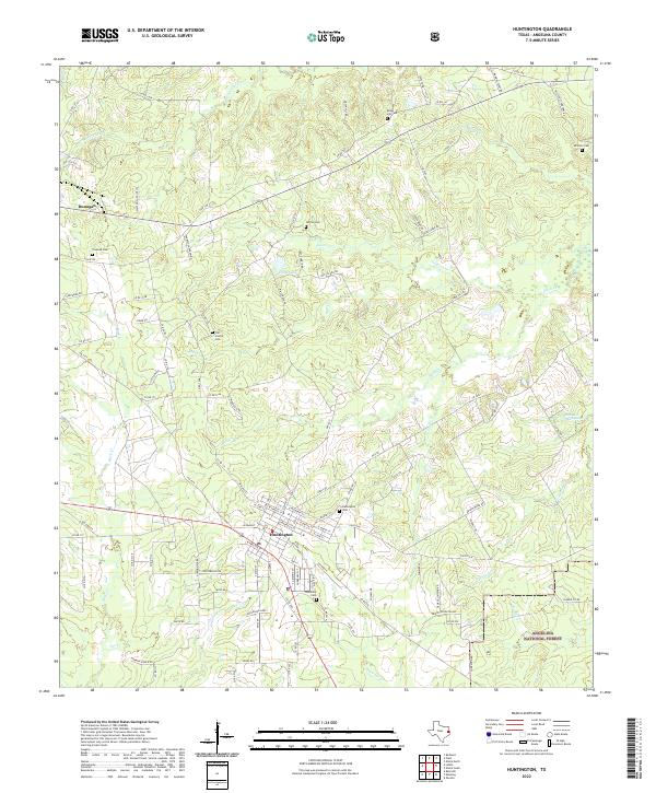 US Topo 7.5-minute map for Huntington TX