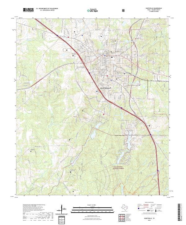 US Topo 7.5-minute map for Huntsville TX