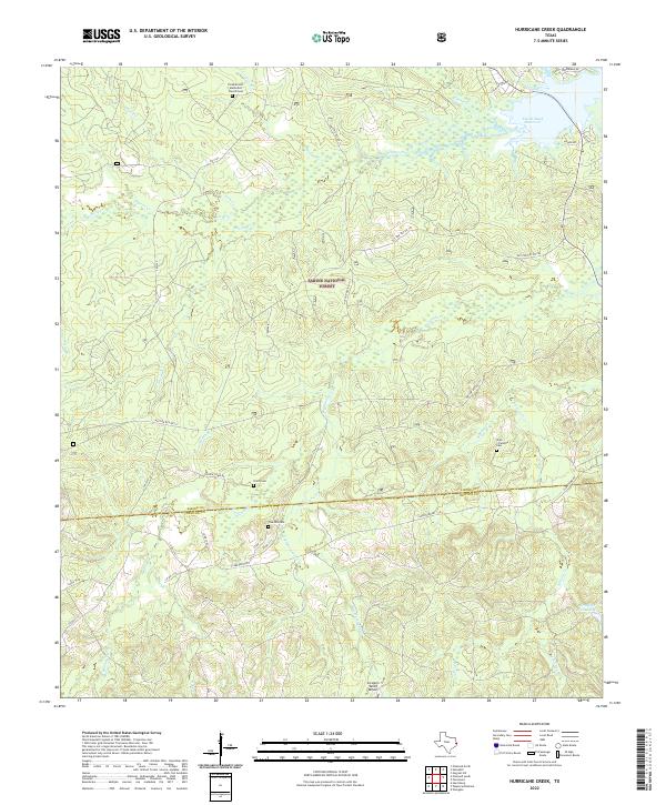 US Topo 7.5-minute map for Hurricane Creek TX