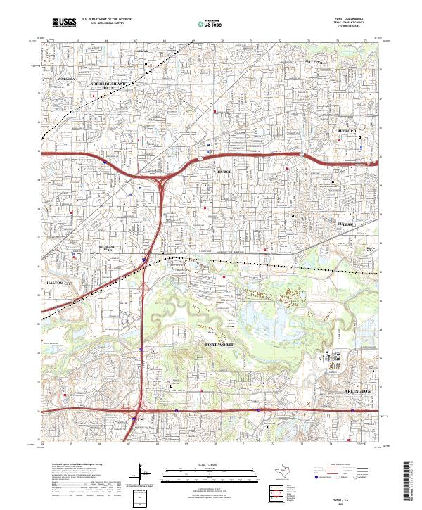 US Topo 7.5-minute map for Hurst TX