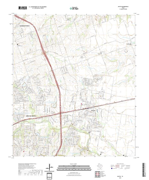 US Topo 7.5-minute map for Hutto TX