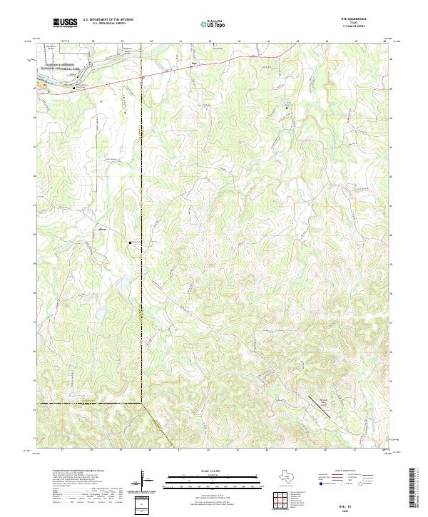 US Topo 7.5-minute map for Hye TX