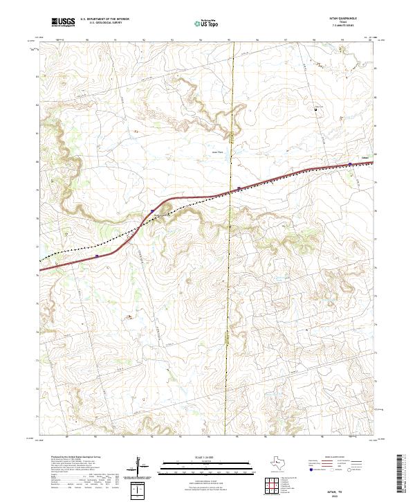 US Topo 7.5-minute map for Iatan TX