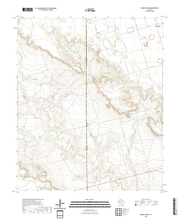 US Topo 7.5-minute map for Indian Canyon TX
