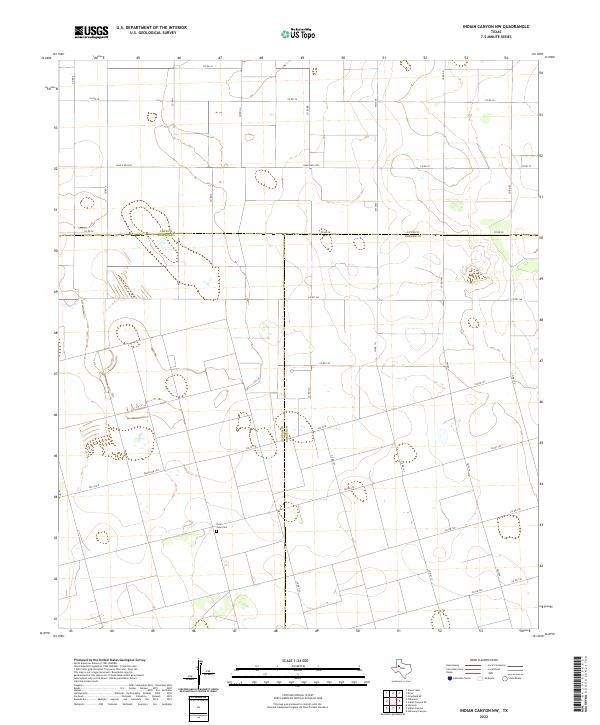US Topo 7.5-minute map for Indian Canyon NW TX
