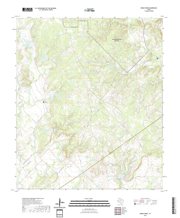 US Topo 7.5-minute map for Indian Creek TX