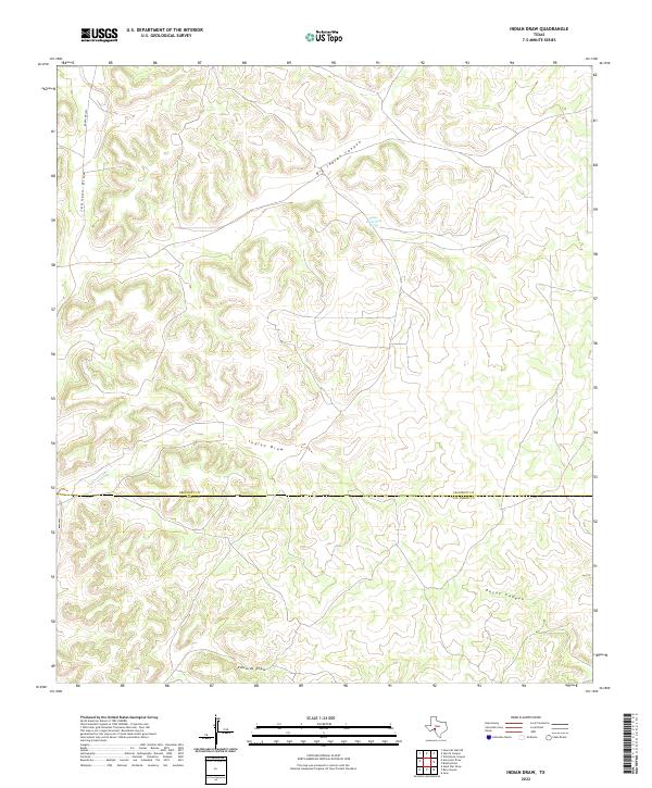 US Topo 7.5-minute map for Indian Draw TX