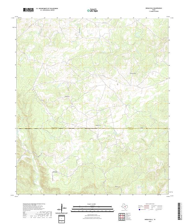 US Topo 7.5-minute map for Indian Hills TX