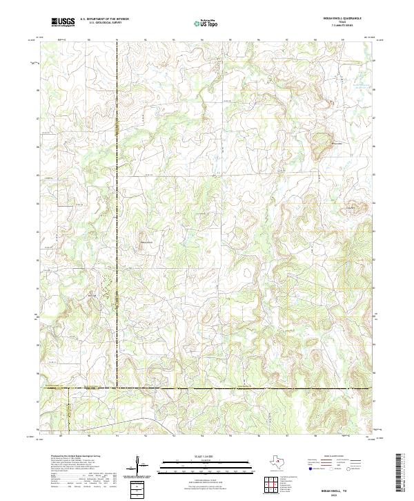 US Topo 7.5-minute map for Indian Knoll TX