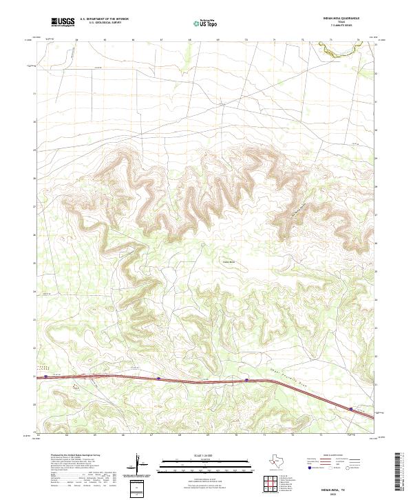 US Topo 7.5-minute map for Indian Mesa TX