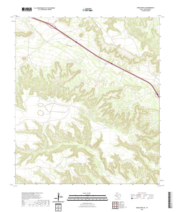 US Topo 7.5-minute map for Indian Mesa SE TX