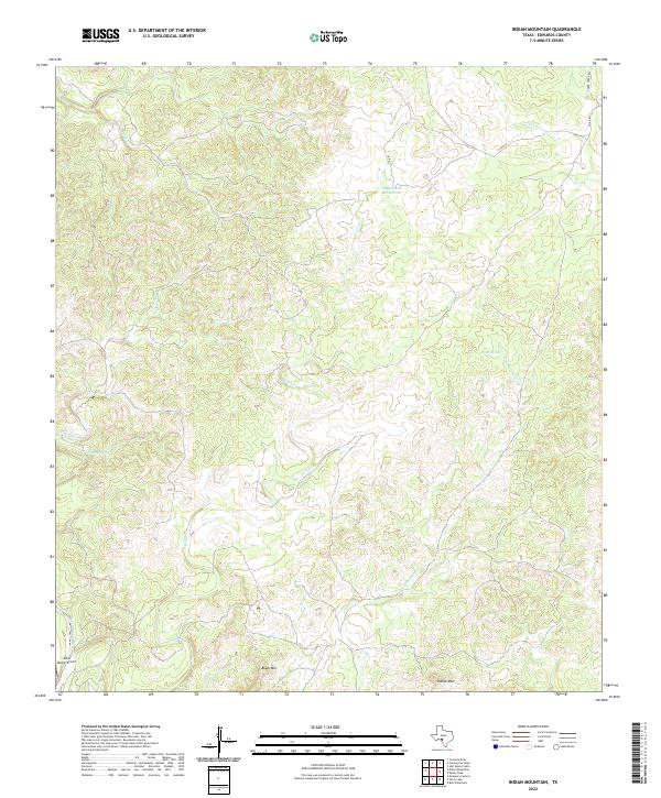 US Topo 7.5-minute map for Indian Mountain TX