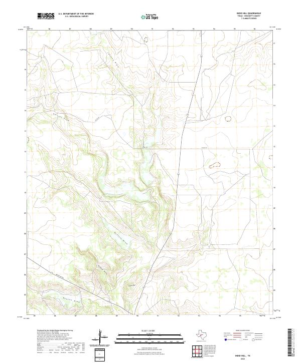 US Topo 7.5-minute map for Indio Hill TX