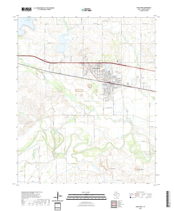 US Topo 7.5-minute map for Iowa Park TX