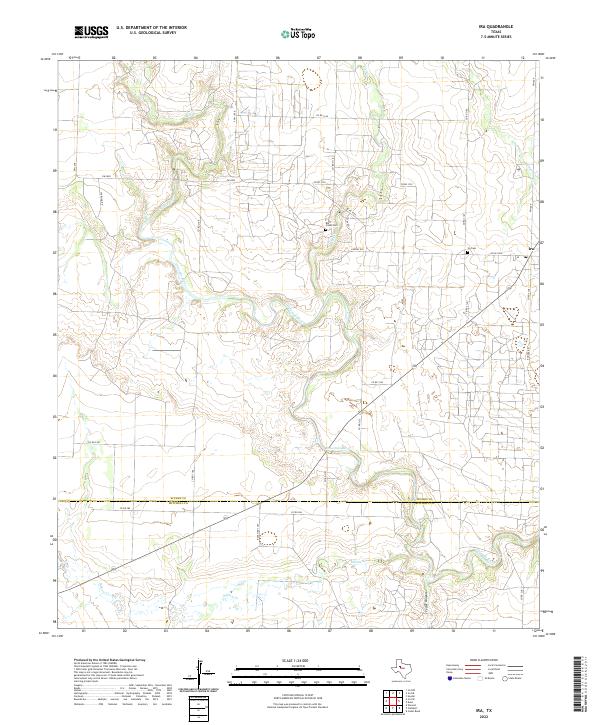 US Topo 7.5-minute map for Ira TX