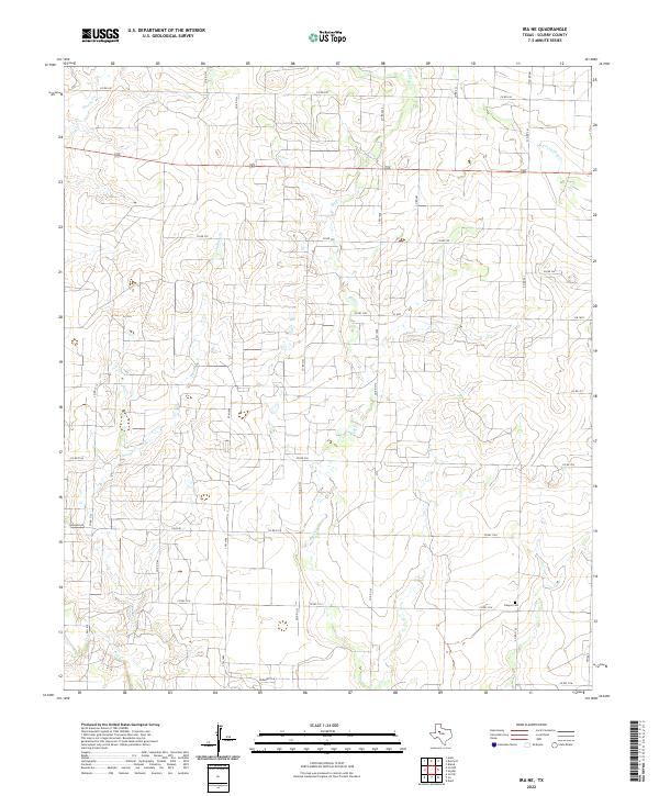 US Topo 7.5-minute map for Ira NE TX