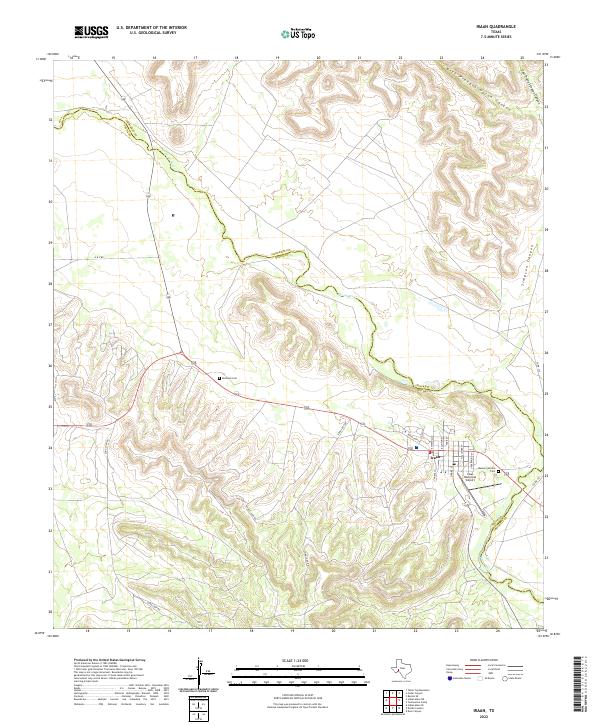 US Topo 7.5-minute map for Iraan TX