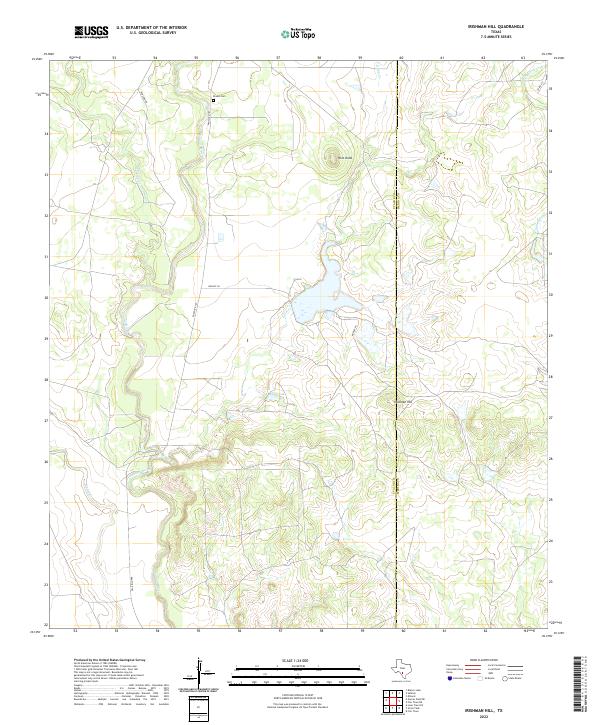 US Topo 7.5-minute map for Irishman Hill TX