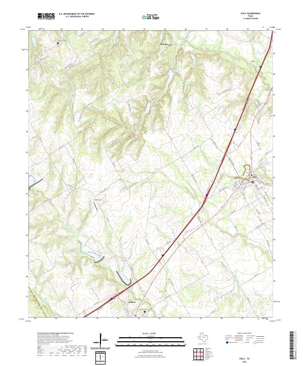 US Topo 7.5-minute map for Italy TX