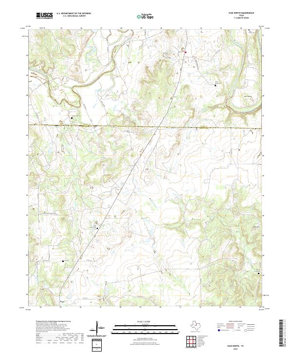 US Topo 7.5-minute map for Ivan North TX