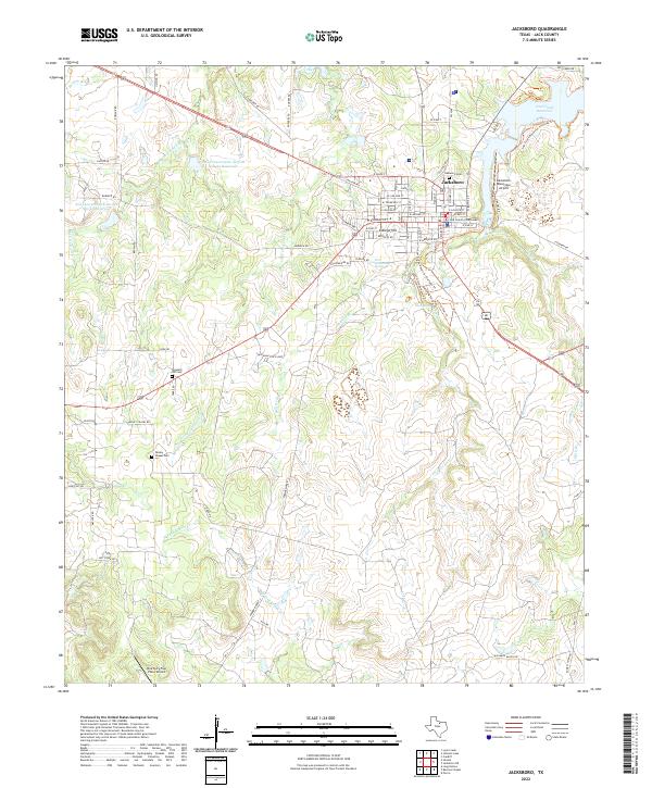 US Topo 7.5-minute map for Jacksboro TX