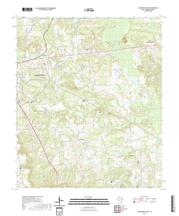 US Topo 7.5-minute map for Jacksonville East TX