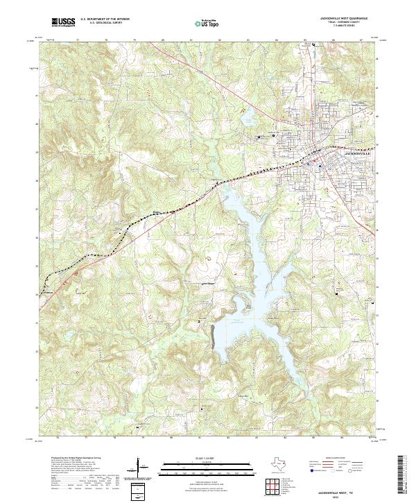 US Topo 7.5-minute map for Jacksonville West TX