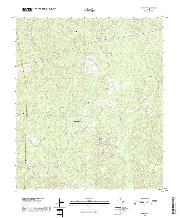 US Topo 7.5-minute map for Jamestown TX