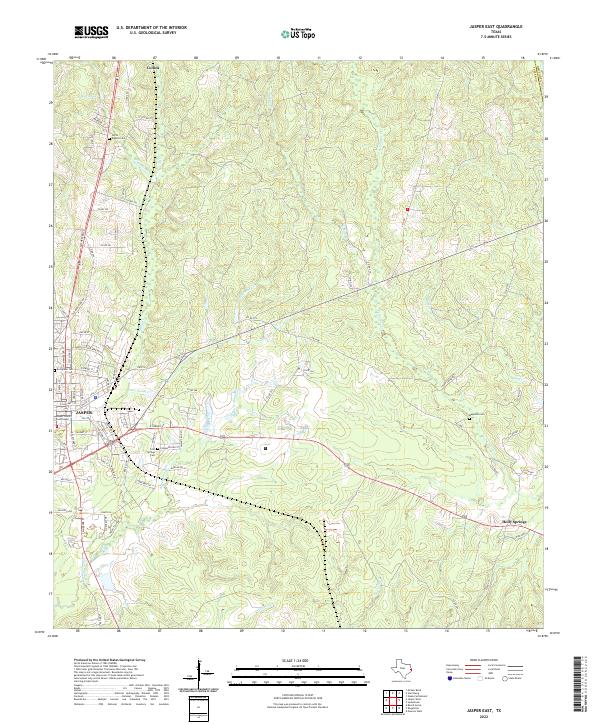 US Topo 7.5-minute map for Jasper East TX